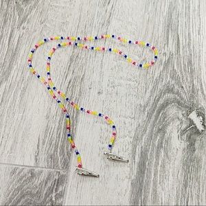 Rainbow Beaded Necklace Mask Holder